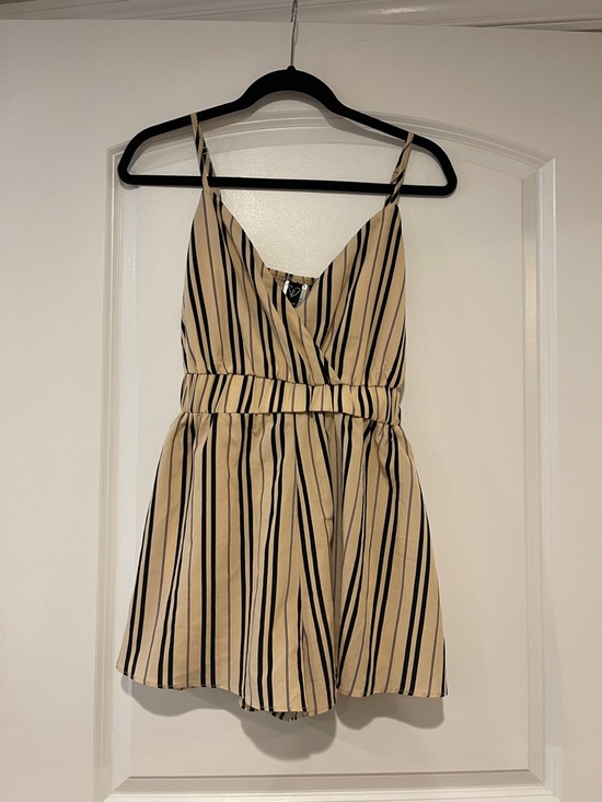 Windsor Pants - Windsor Beige and Black Striped Romper